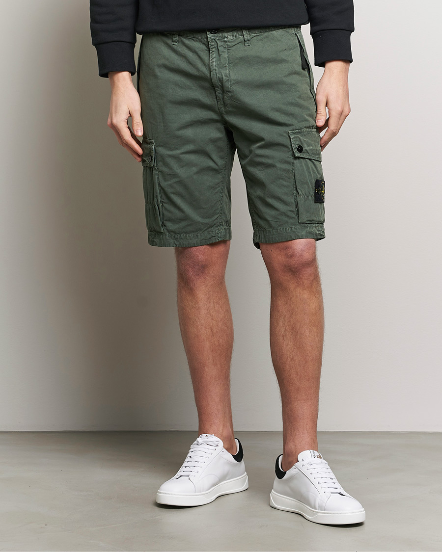 Mies |  | Stone Island | Brushed Cotton Canvas Cargo Shorts Musk