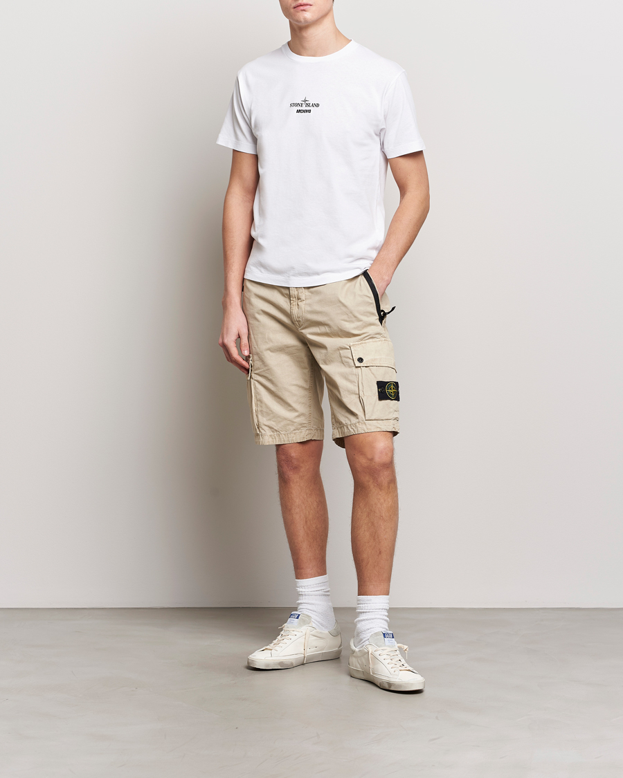 Mies | Shortsit | Stone Island | Brushed Cotton Canvas Cargo Shorts Sand