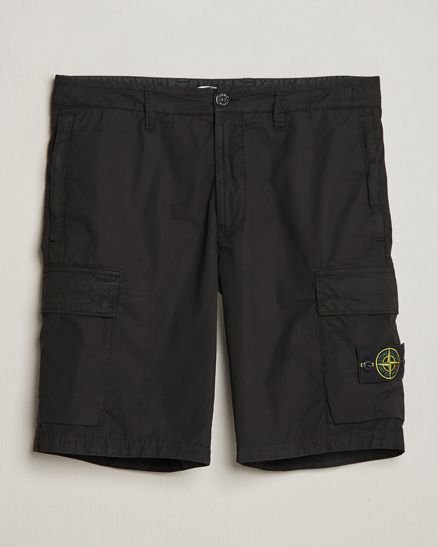 Mies | Shortsit | Stone Island | Stretch Cotton Tela Regular Fit Cargo Shorts Black