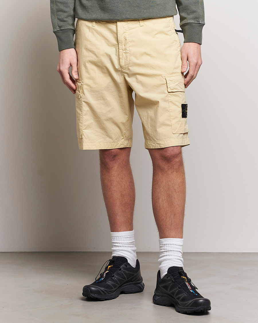 Mies | Vaatteet | Stone Island | Stretch Cotton Tela Regular Fit Cargo Shorts Beige