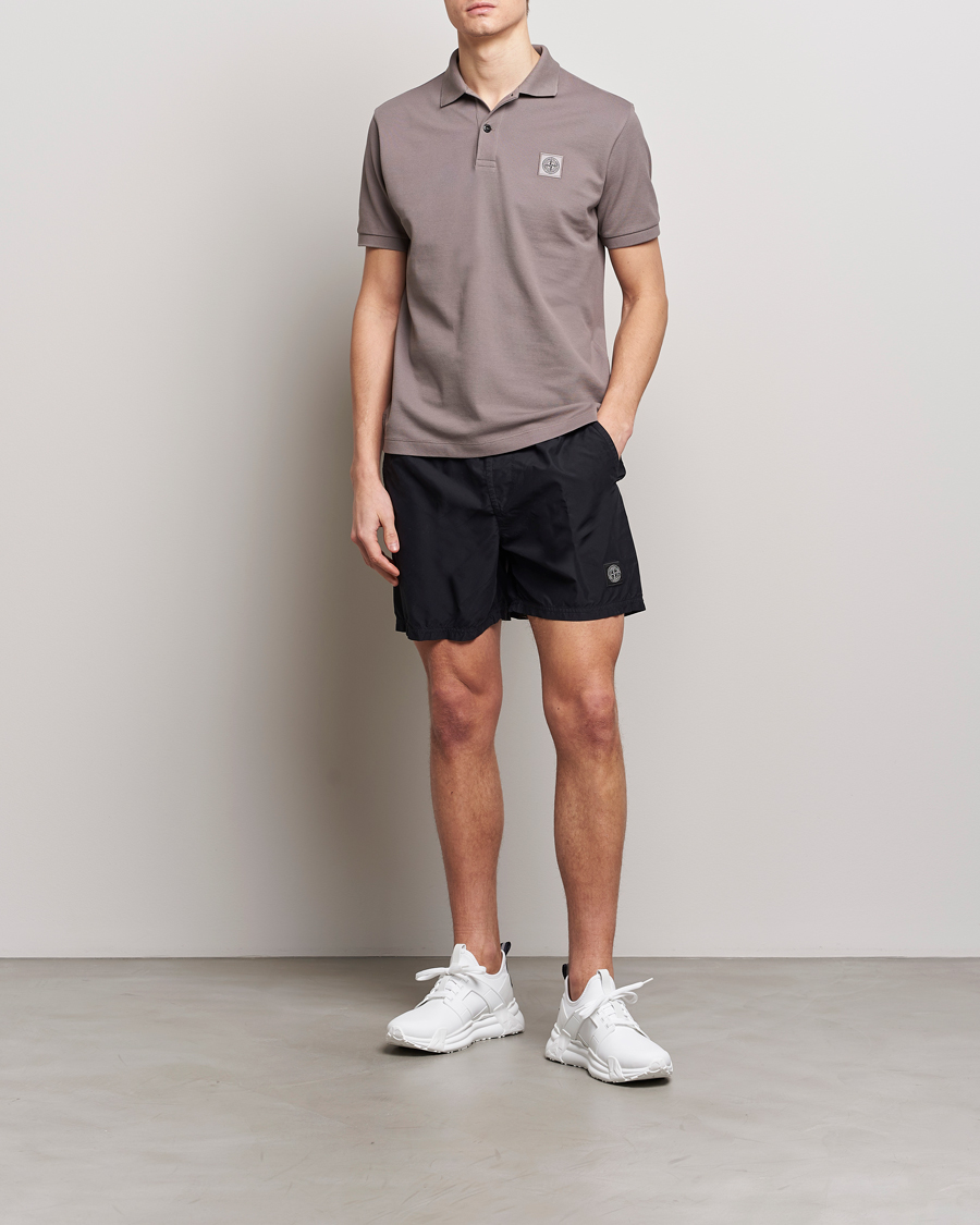 Mies | Uimahousut | Stone Island | Brushed Nylon Swimshorts Black