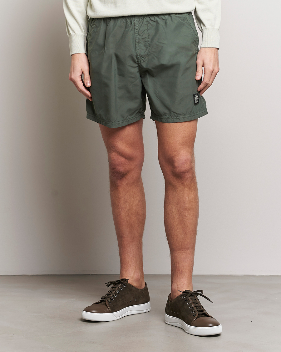 Mies | Uimahousut | Stone Island | Brushed Nylon Swimshorts Musk