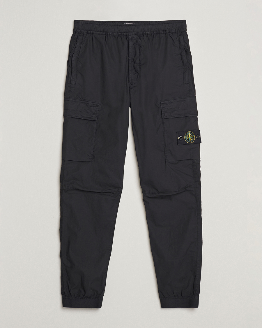 Mies | Housut | Stone Island | Garment Dyed Drawsting Cargo Pants Black