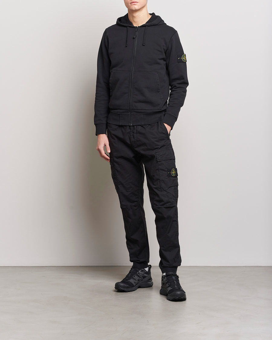 Mies | Housut | Stone Island | Garment Dyed Drawsting Cargo Pants Black