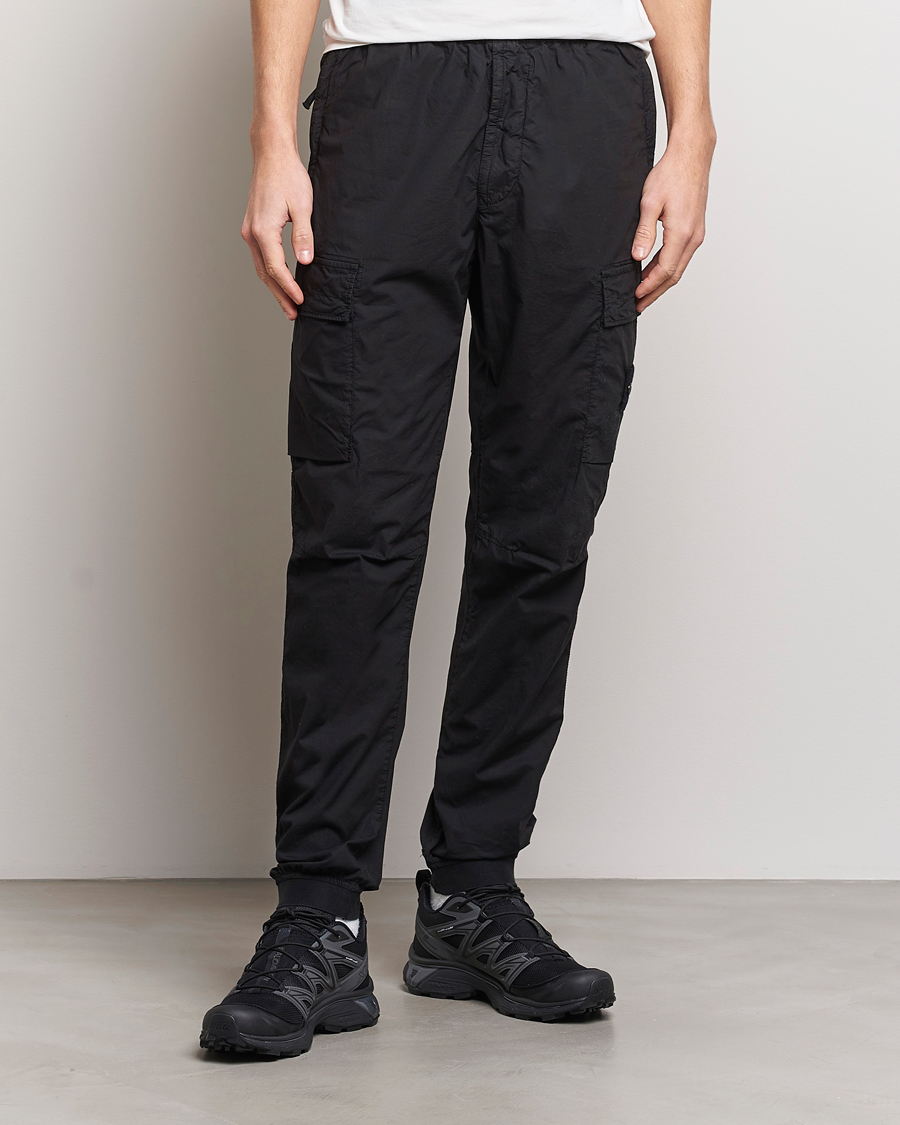 Mies | Cargo-housut | Stone Island | Garment Dyed Drawsting Cargo Pants Black