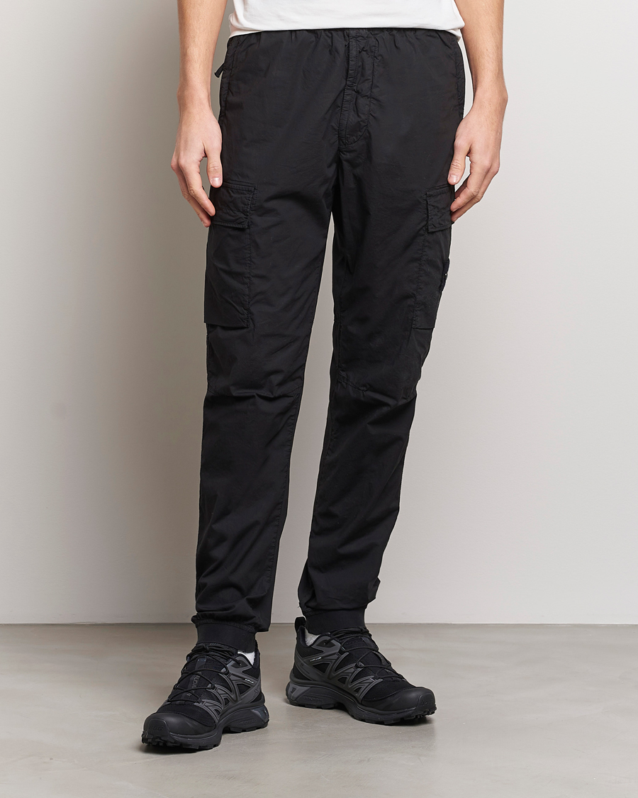Mies | Housut | Stone Island | Garment Dyed Drawsting Cargo Pants Black