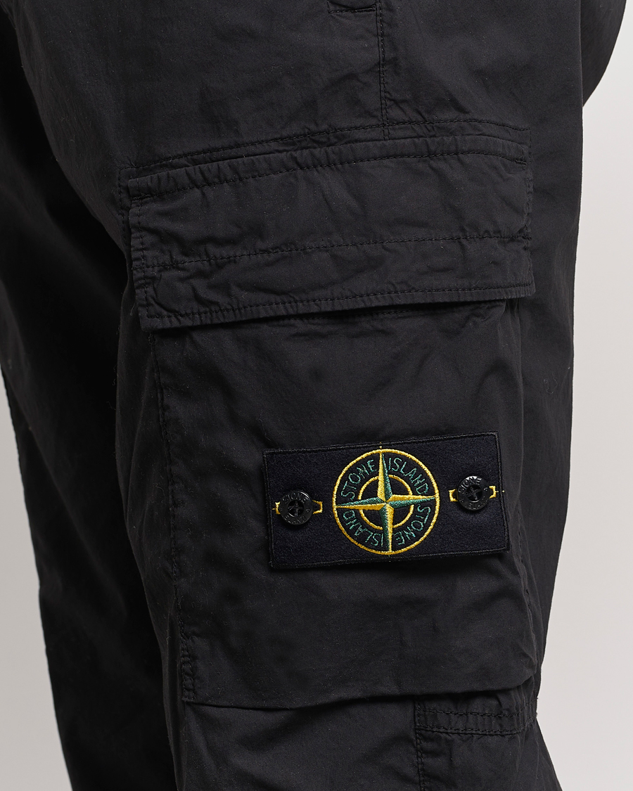Mies | Housut | Stone Island | Garment Dyed Drawsting Cargo Pants Black