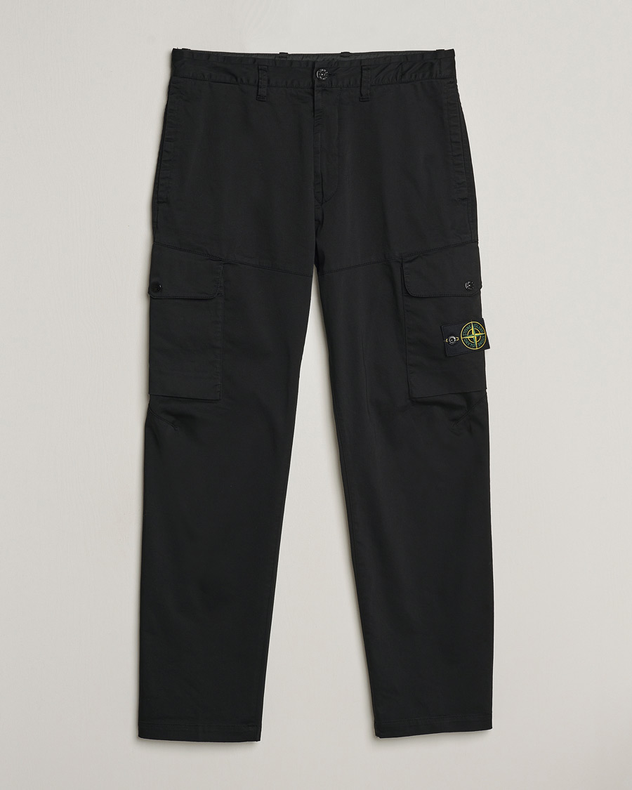 Mies | Housut | Stone Island | Stretch Satin Cargo Pants Black