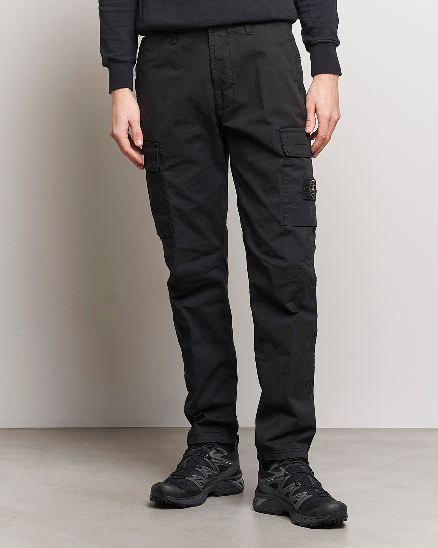 Mies | Housut | Stone Island | Tapered Supima Cotton Cargo Pants Black