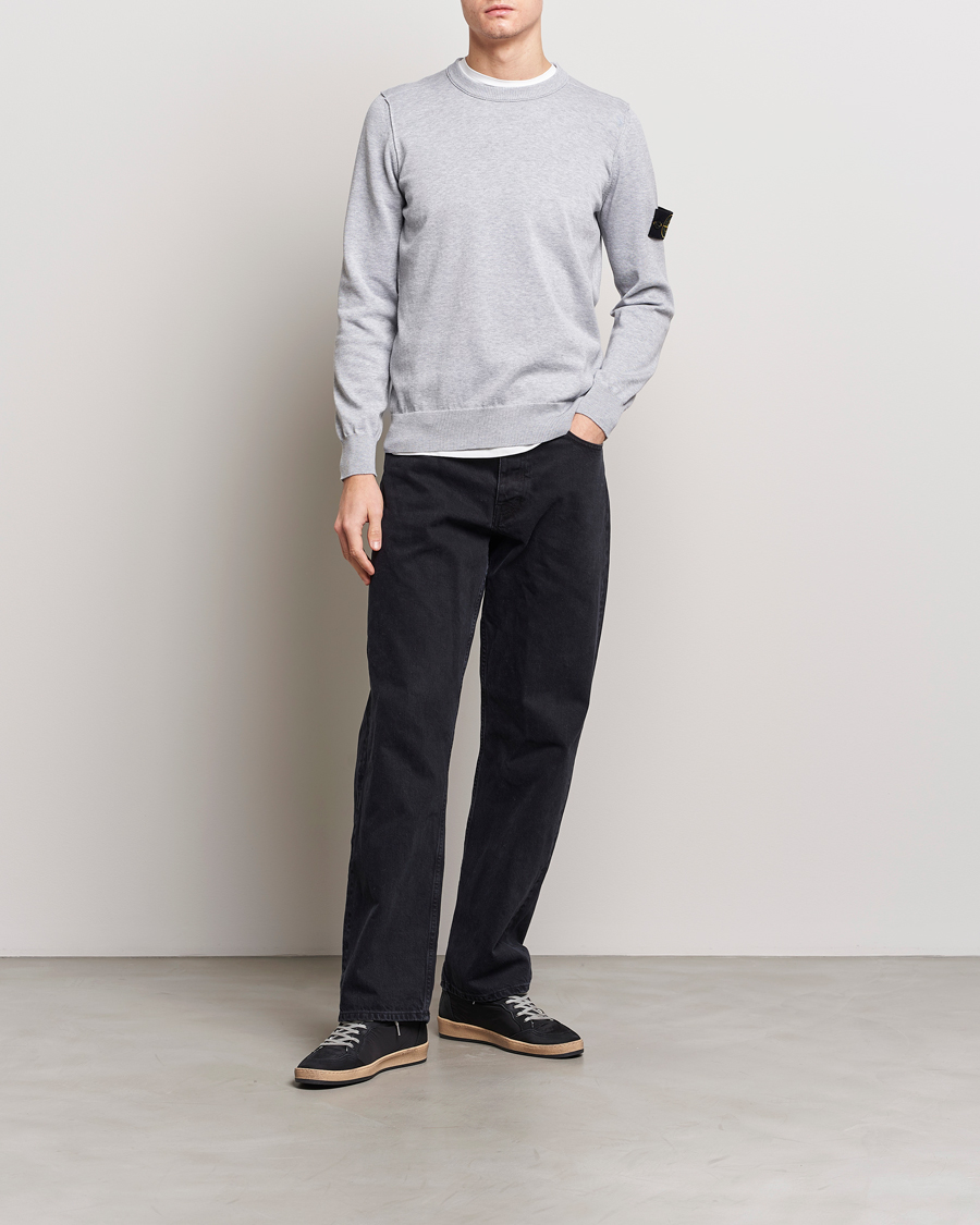 Mies | Puserot | Stone Island | Soft Organic Cotton Crew Neck Dark Grey Melange