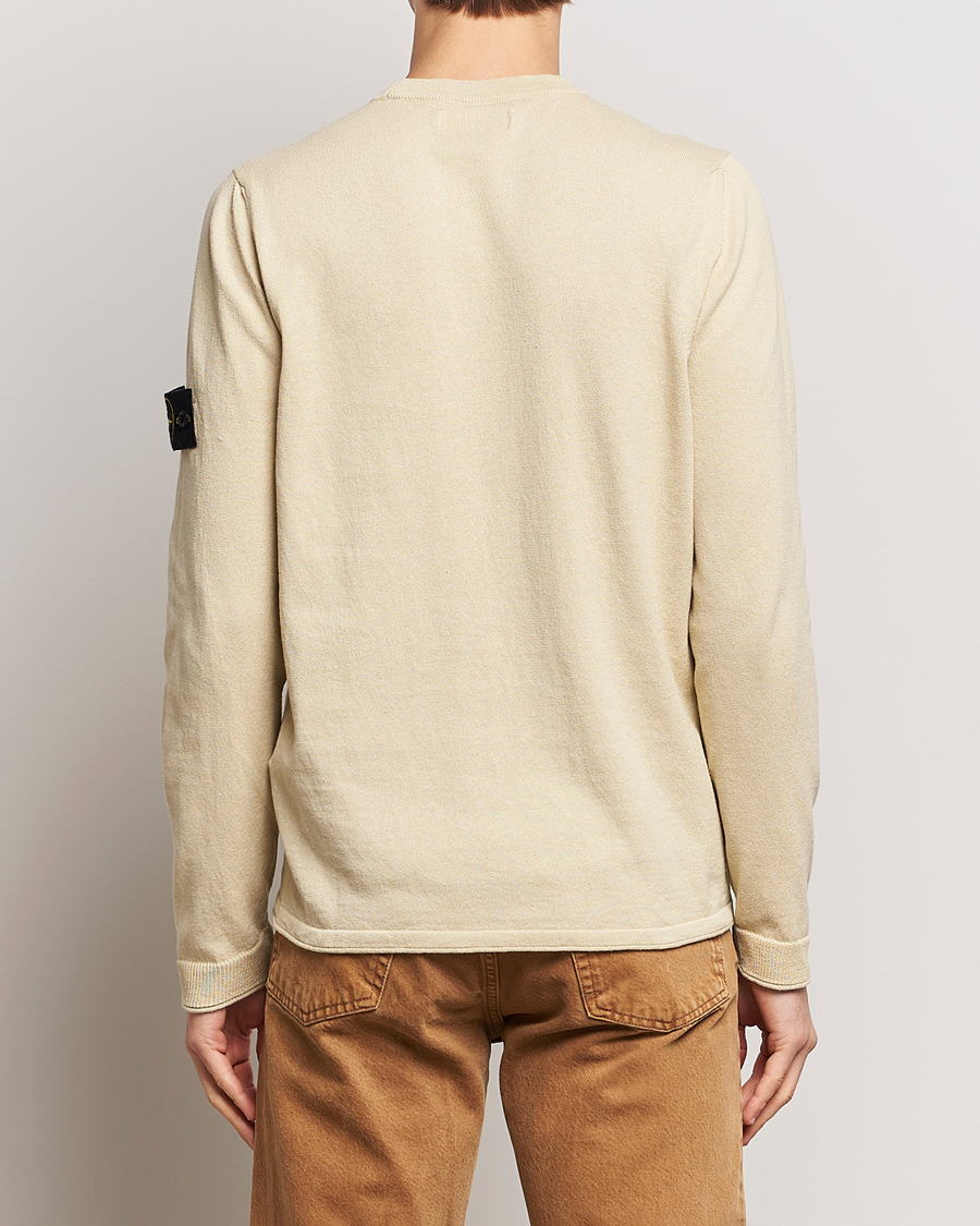 Mies | Puserot | Stone Island | Raw Hand Organic Cotton Crew Neck Natural Beige