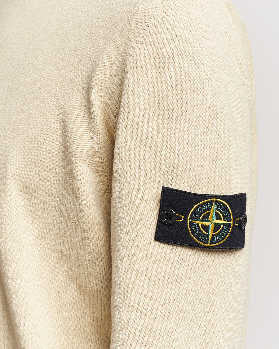 Mies | Puserot | Stone Island | Raw Hand Organic Cotton Crew Neck Natural Beige