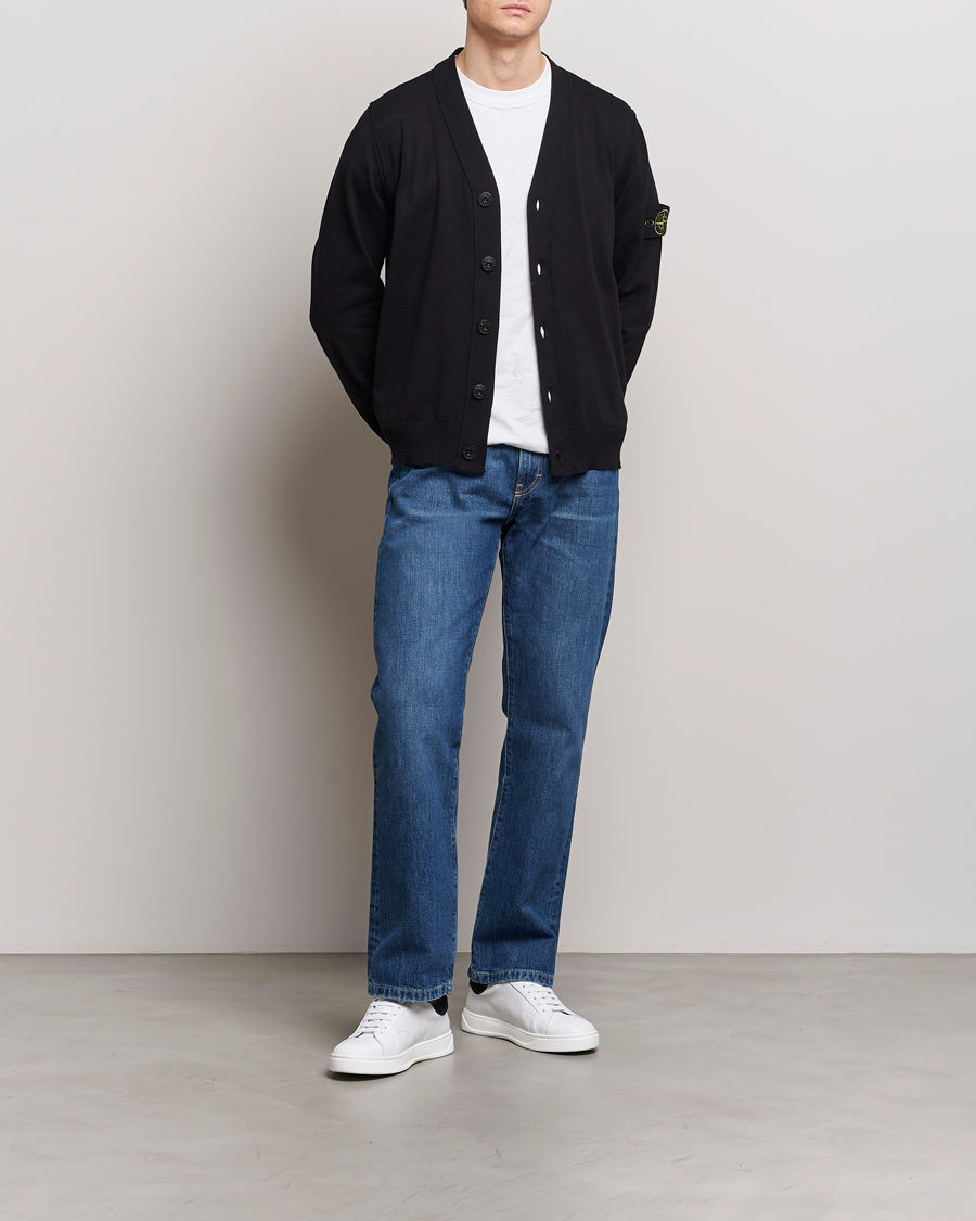 Mies | Puserot | Stone Island | Soft Organic Cotton Cardigan Black