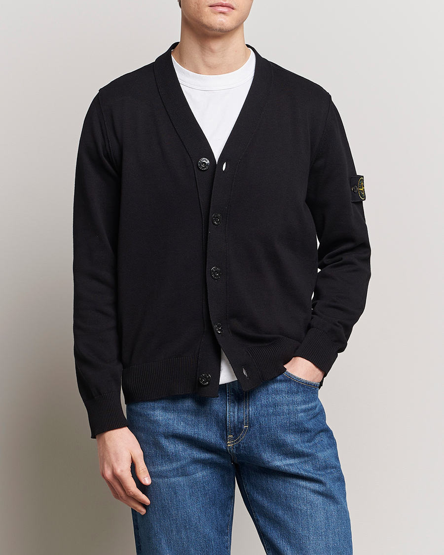 Mies | Puserot | Stone Island | Soft Organic Cotton Cardigan Black