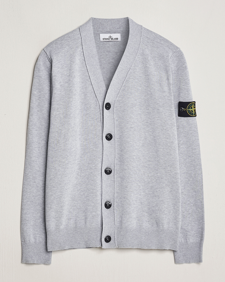 Mies | Puserot | Stone Island | Soft Organic Cotton Cardigan Dark Grey Melange