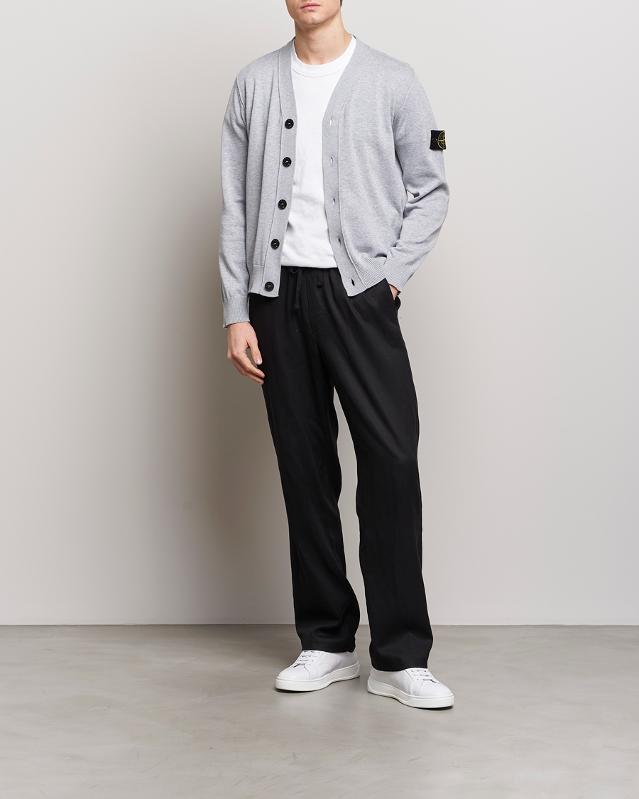 Mies | Puserot | Stone Island | Soft Organic Cotton Cardigan Dark Grey Melange