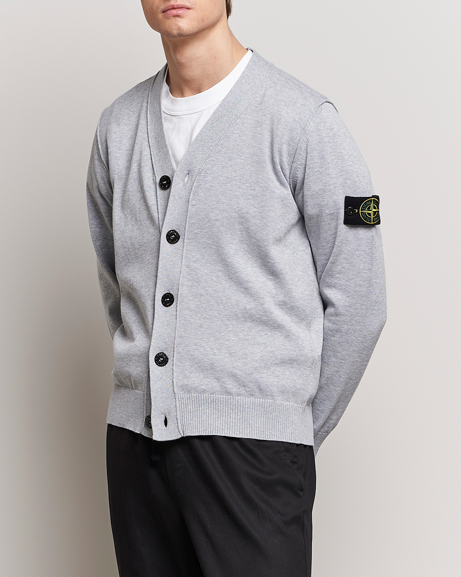 Mies | Puserot | Stone Island | Soft Organic Cotton Cardigan Dark Grey Melange
