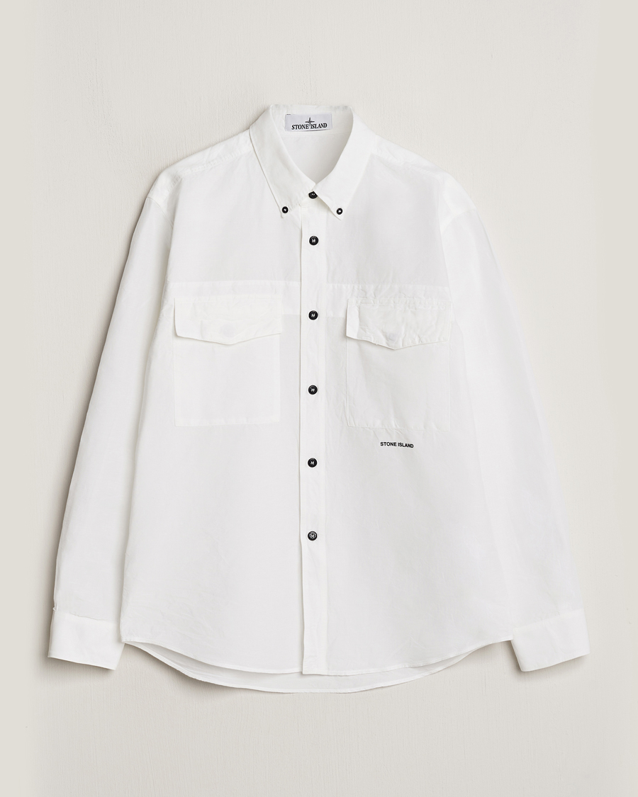 Mies | Kauluspaidat | Stone Island | Cotton/Hemp Pocket Overshirt White