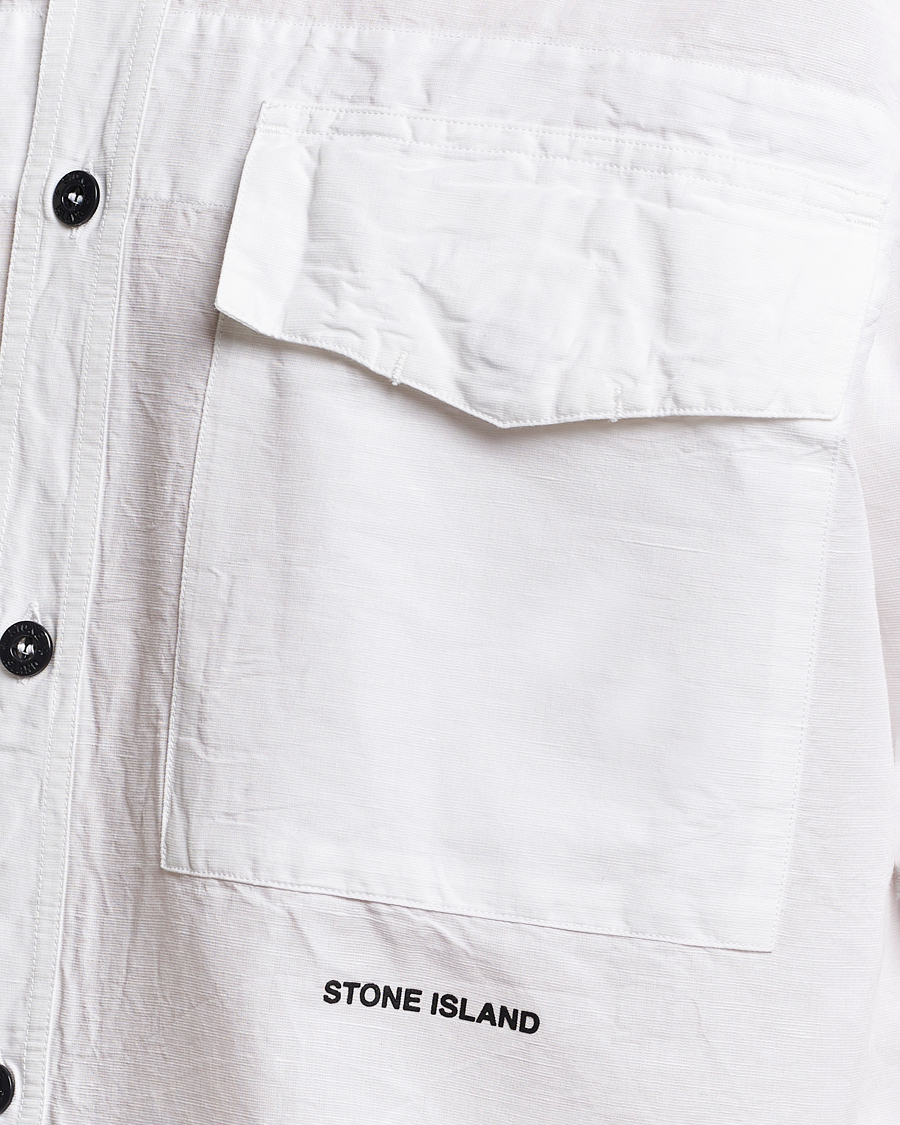 Mies | Kauluspaidat | Stone Island | Cotton/Hemp Pocket Overshirt White