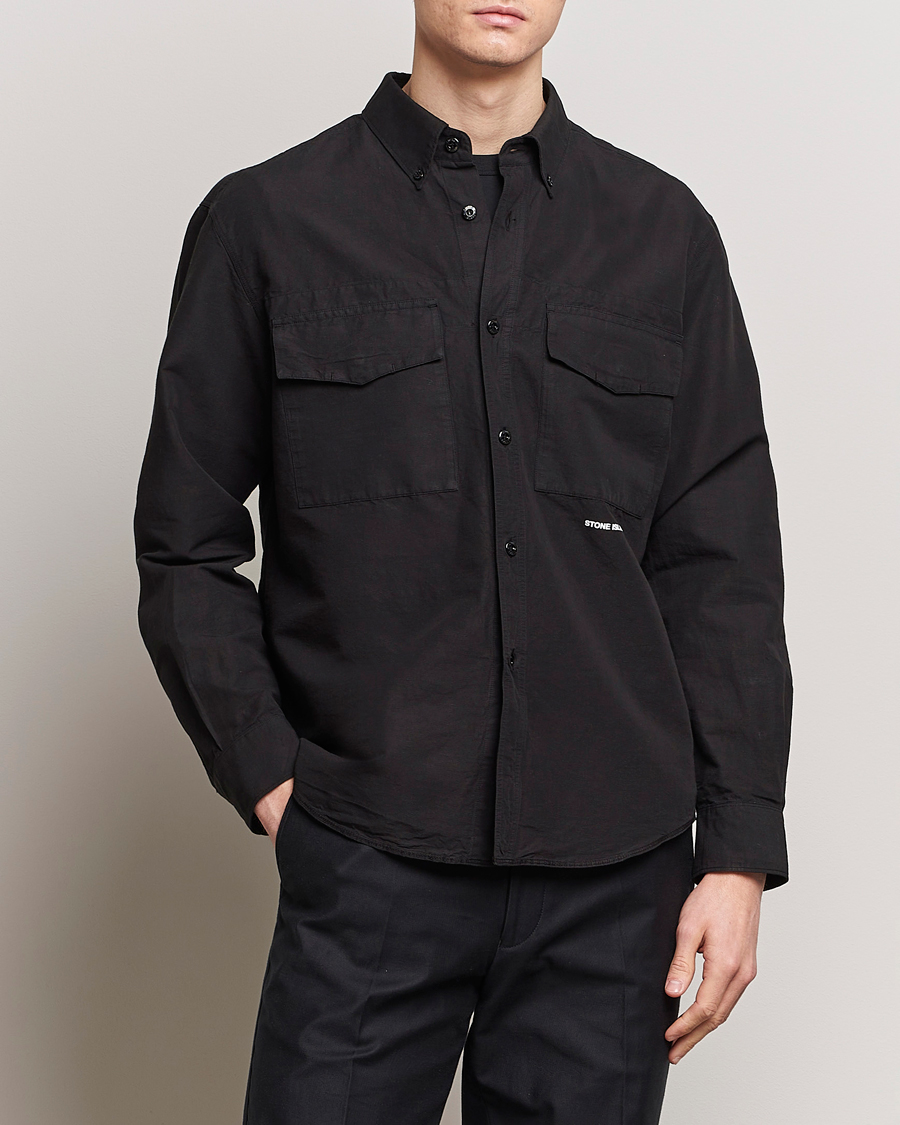 Mies | Kauluspaidat | Stone Island | Cotton/Hemp Pocket Overshirt Black
