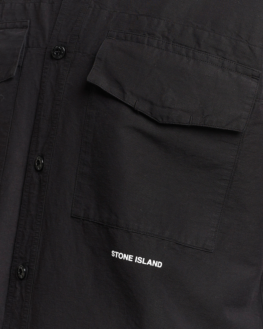 Mies | Kauluspaidat | Stone Island | Cotton/Hemp Pocket Overshirt Black