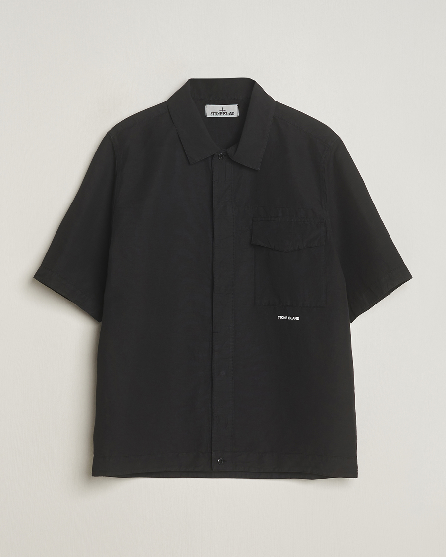 Mies | Kauluspaidat | Stone Island | Cotton/Hemp Short Sleeve Shirts Black