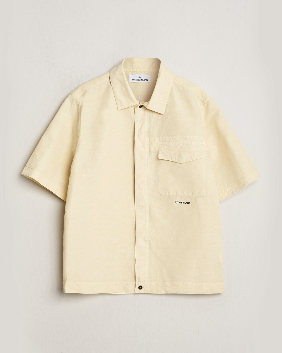 Mies | Kauluspaidat | Stone Island | Cotton/Hemp Short Sleeve Shirts Beige