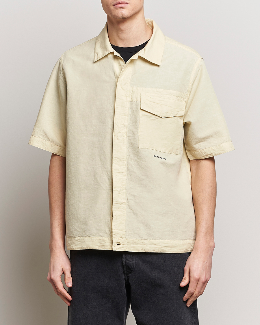 Mies | Kauluspaidat | Stone Island | Cotton/Hemp Short Sleeve Shirts Beige