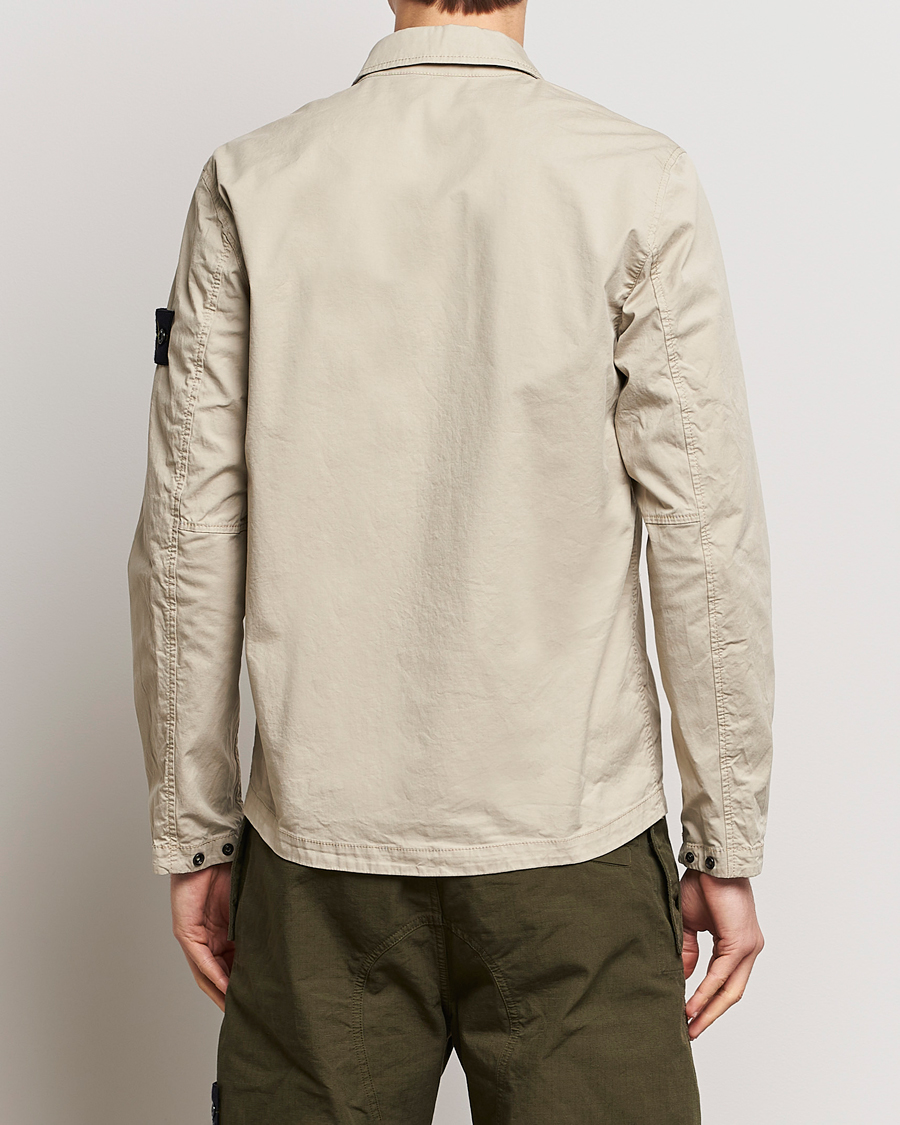 Mies | Kauluspaidat | Stone Island | Cotton Twill Stretch Zip Overshirt Sand