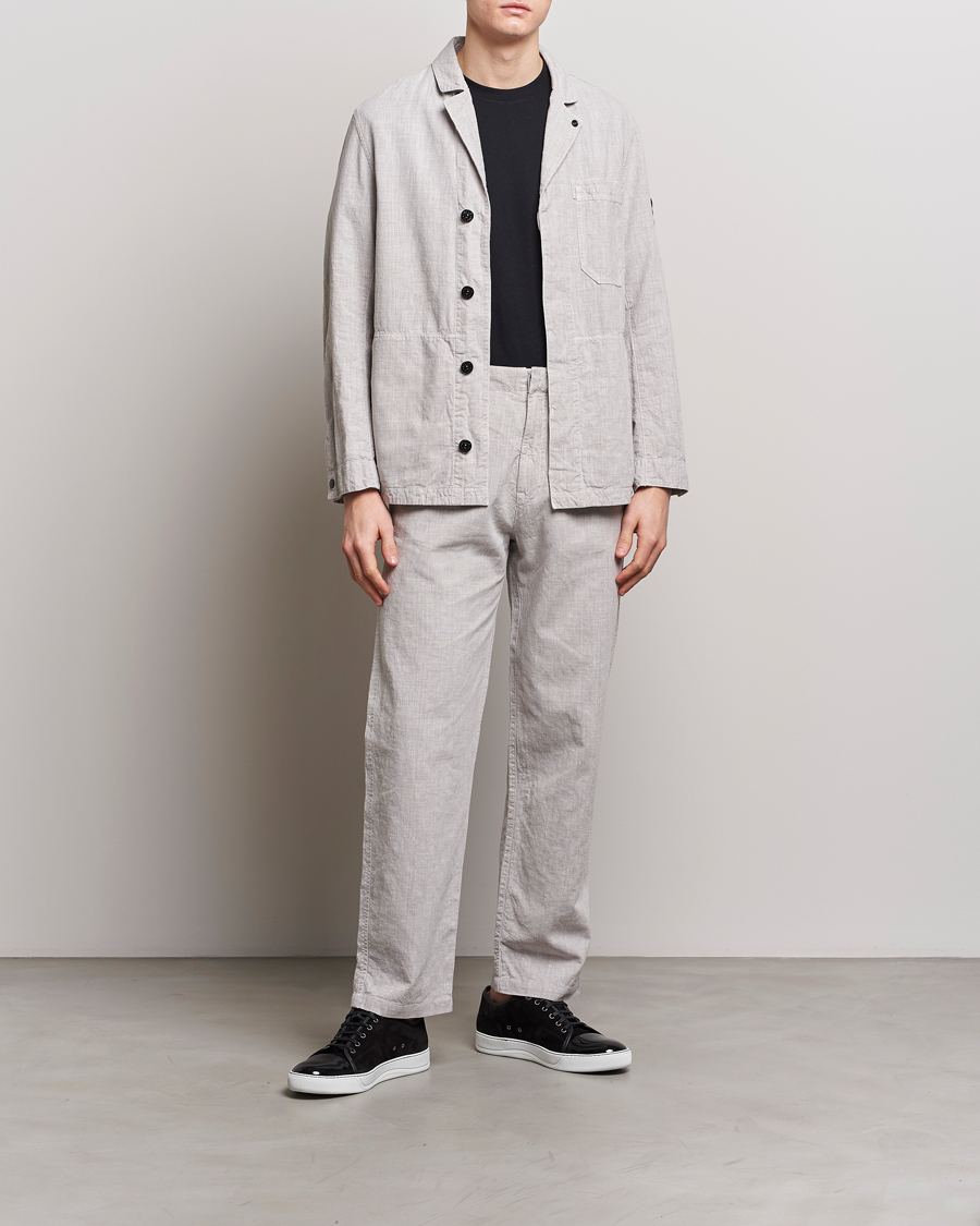 Mies |  | Stone Island | Linen Nylon Relaxed Suit Dove Grey
