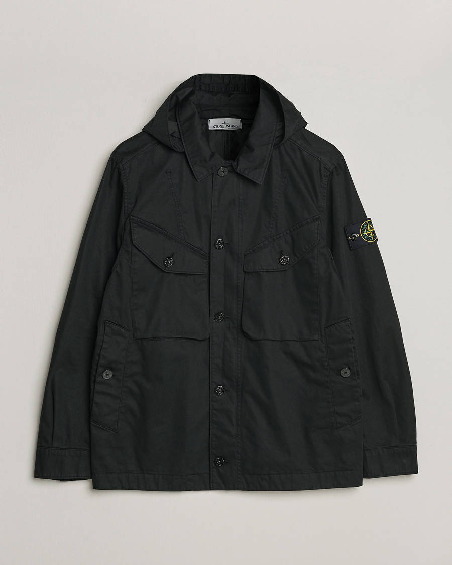 Mies | Takit | Stone Island | Bio Rasso TC Cotton Hooded Jacket Black