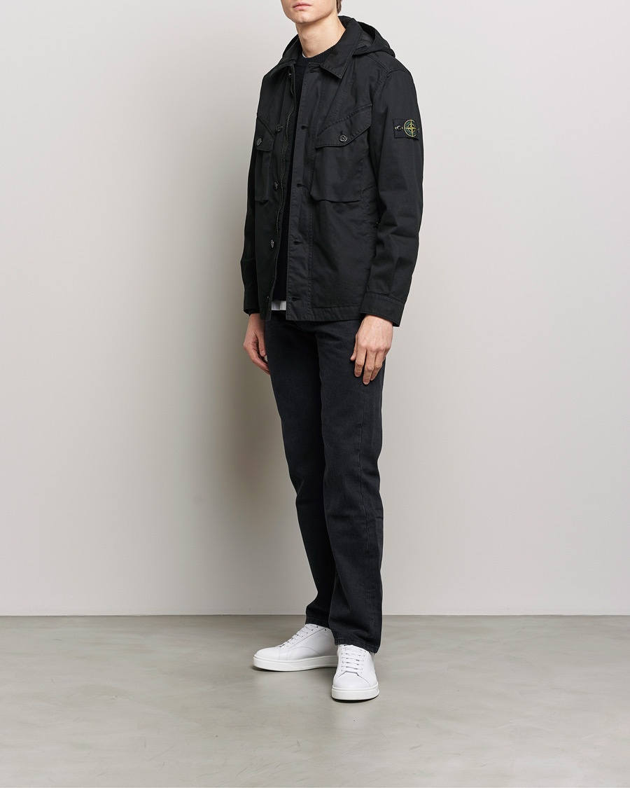 Mies | Takit | Stone Island | Bio Rasso TC Cotton Hooded Jacket Black