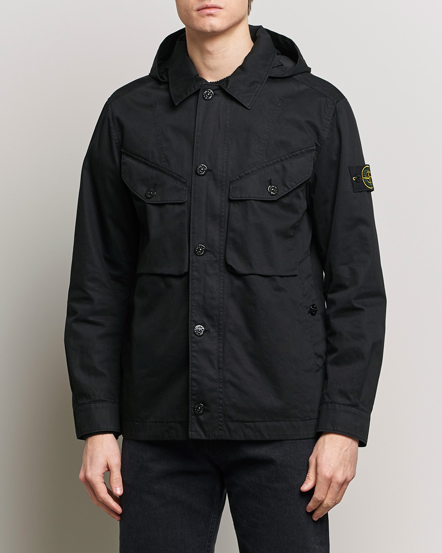 Mies | Takit | Stone Island | Bio Rasso TC Cotton Hooded Jacket Black