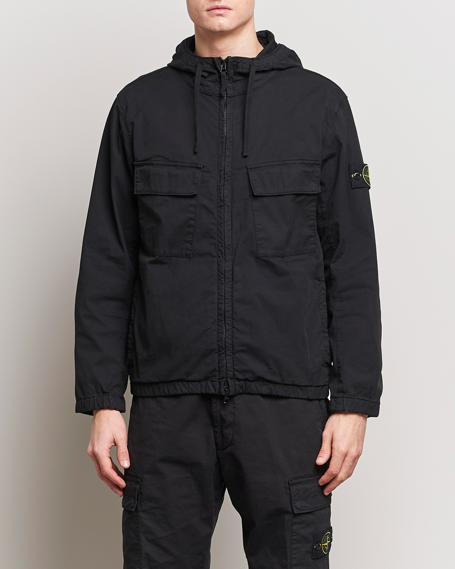 Mies | Takit | Stone Island | Supima Cotton Hooded Jacket Black