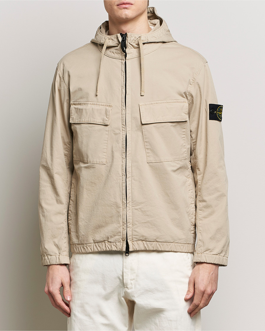 Mies | Takit | Stone Island | Supima Cotton Hooded Jacket Sand