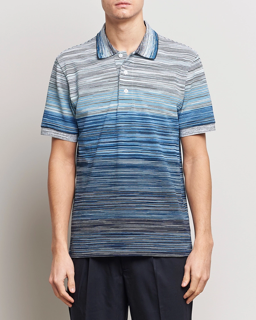Herre | Luxury Brands | Missoni | Space Dyed Polo Blue