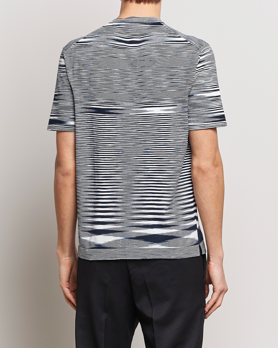 Mies | T-paidat | Missoni | Space Dyed Knitted T-Shirt White/Navy