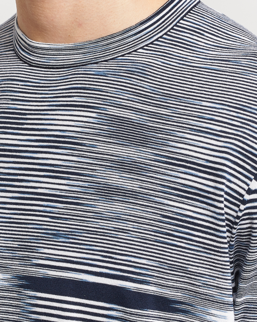 Mies | T-paidat | Missoni | Space Dyed Knitted T-Shirt White/Navy