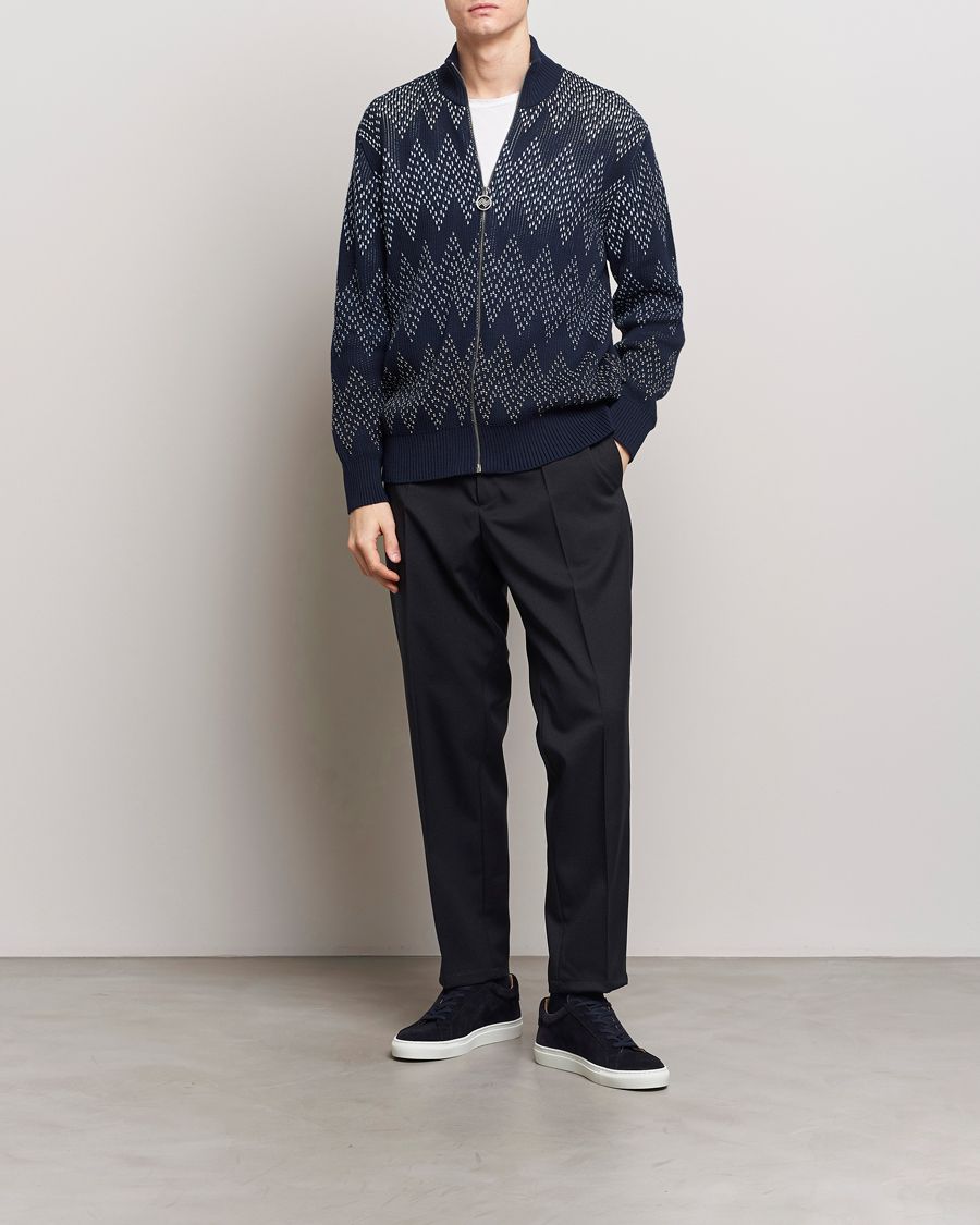 Mies | Puserot | Missoni | Chevron Full Zip Cardigan Jacket Navy
