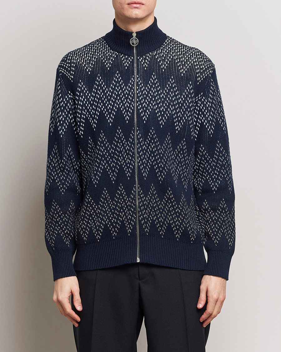 Mies | Puserot | Missoni | Chevron Full Zip Cardigan Jacket Navy
