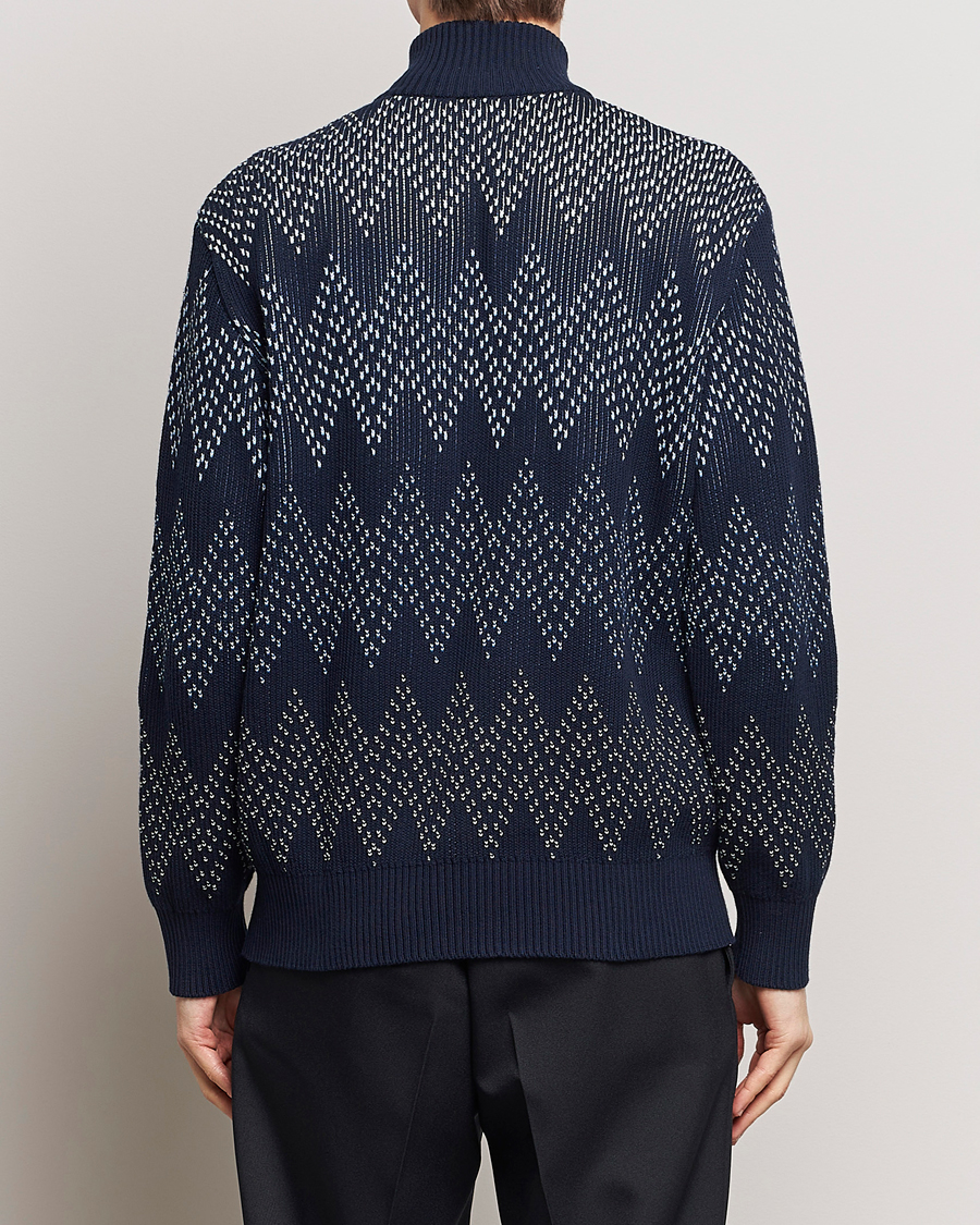 Mies | Puserot | Missoni | Chevron Full Zip Cardigan Jacket Navy