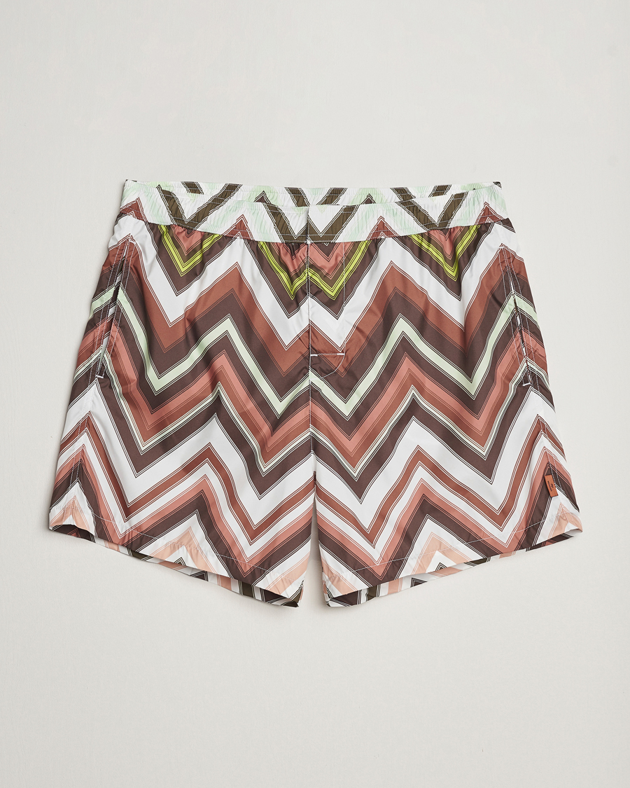 Mies | Uimahousut | Missoni | Zig Zag Printed Swim Shorts Brown/Green
