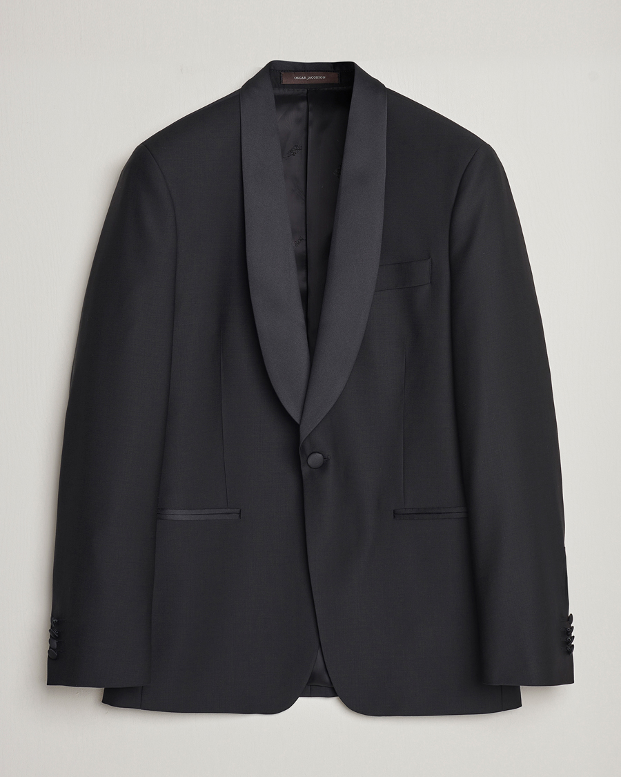 Mies |  | Oscar Jacobson | Figaro Wool Tuxedo Blazer Black