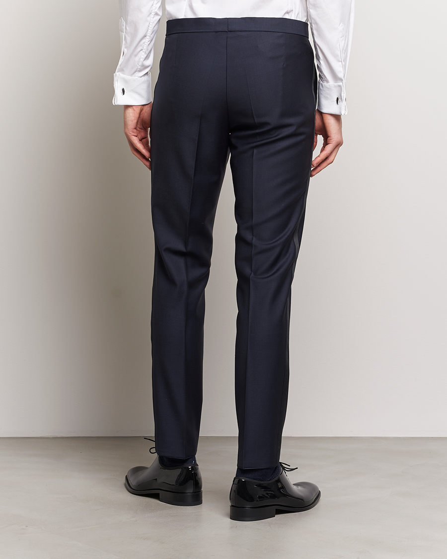 Mies | Housut | Oscar Jacobson | Denz Wool Tuxedo Trousers Navy