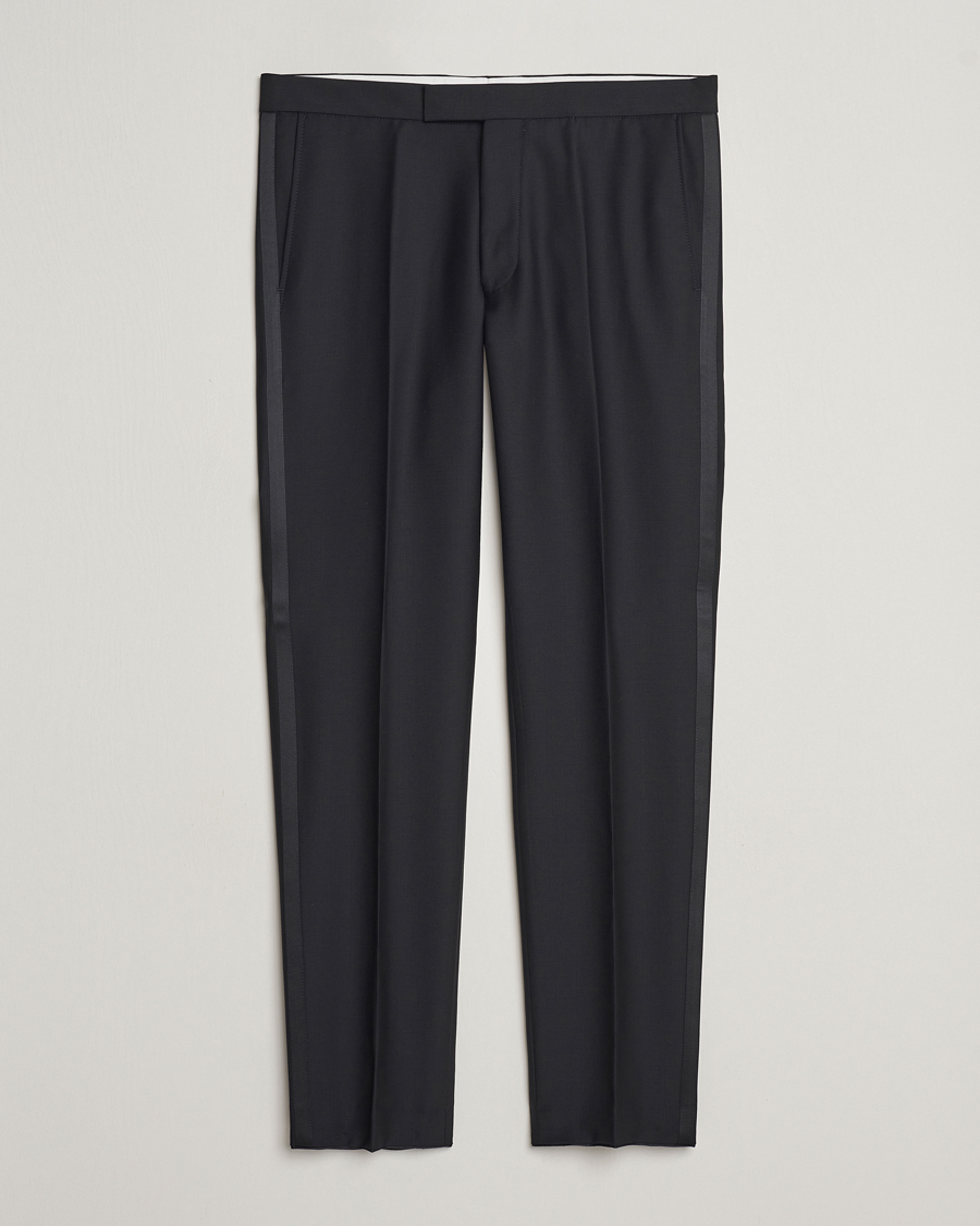Mies | Housut | Oscar Jacobson | Denz Wool Tuxedo Trousers Black