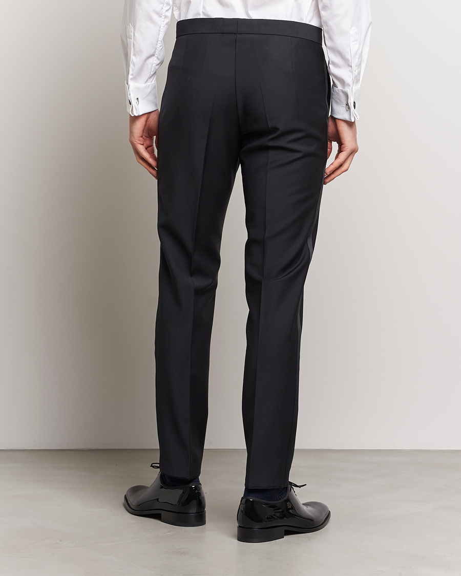 Mies | Housut | Oscar Jacobson | Denz Wool Tuxedo Trousers Black