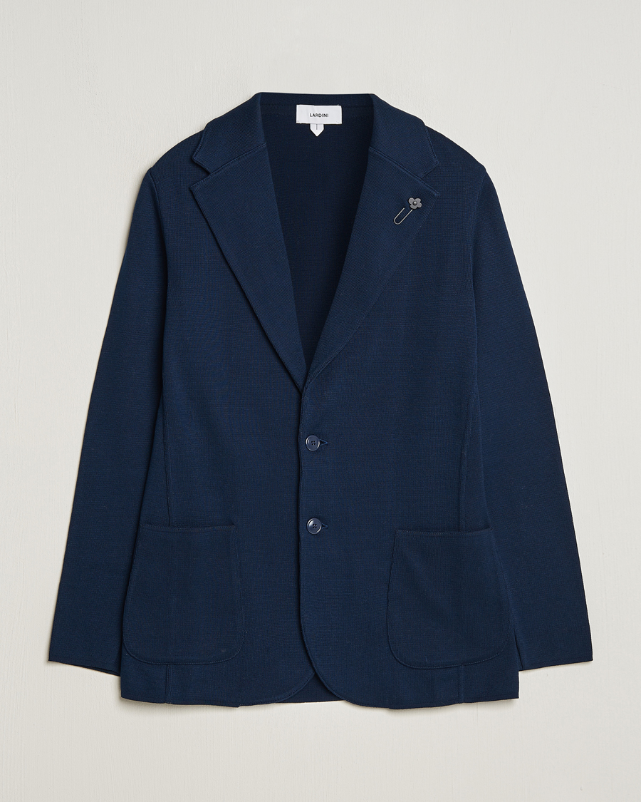 Mies | Pikkutakit | Lardini | Knitted Cotton Blazer Navy