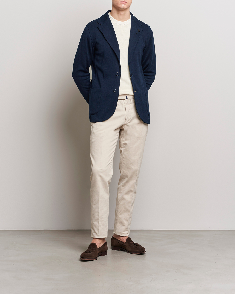 Mies | Pikkutakit | Lardini | Knitted Cotton Blazer Navy