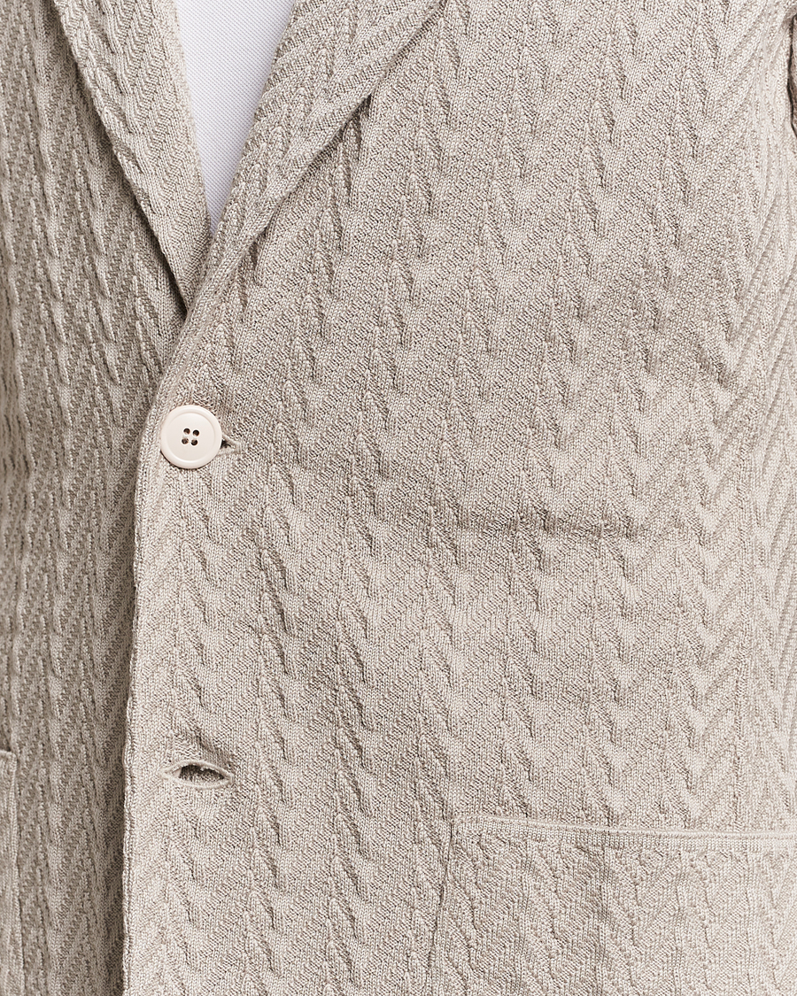 Mies | Pikkutakit | Lardini | Knitted Structure Cotton Blazer Beige