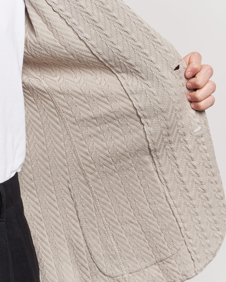 Mies | Pikkutakit | Lardini | Knitted Structure Cotton Blazer Beige